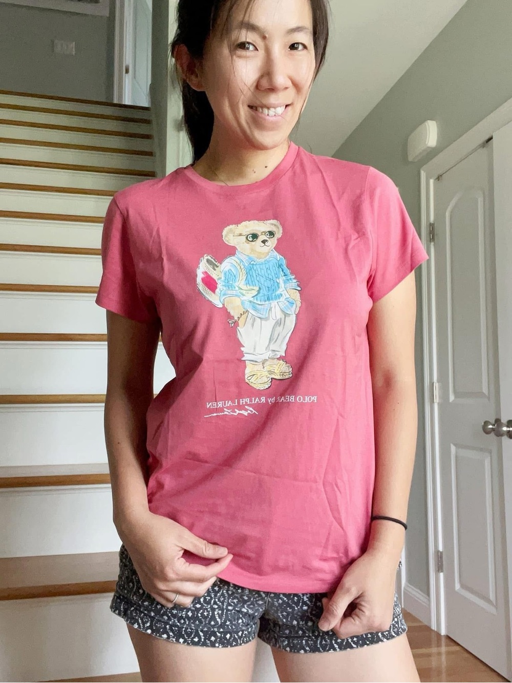 Ralph Lauren women Pink Polo Bear Graphic Tee